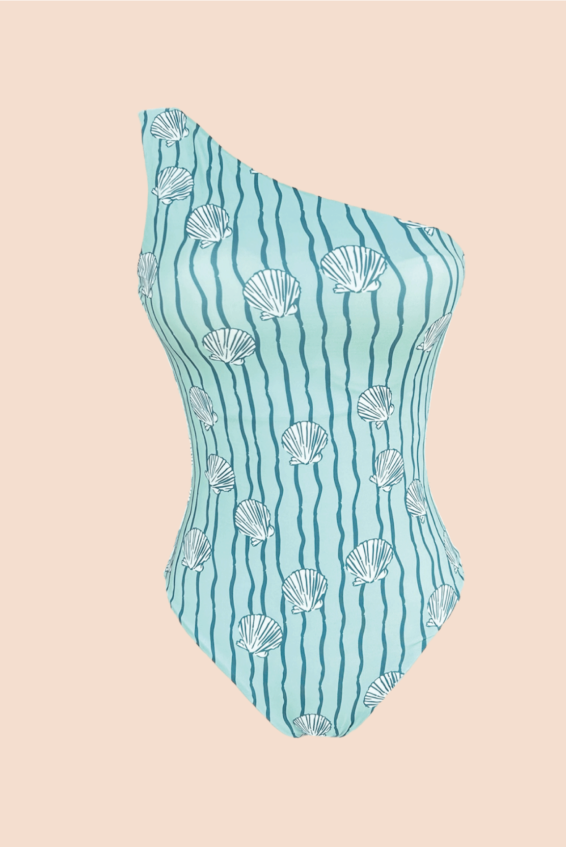Coral One Piece Escote Asimétrico