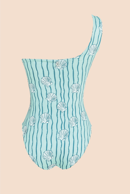 Coral One Piece Escote Asimétrico