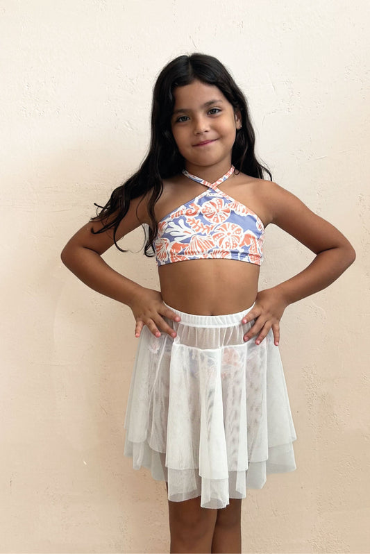 Falda Boleros Niña Blanca