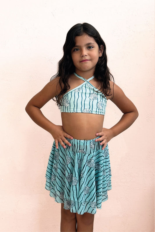 Falda Boleros Niña Coral