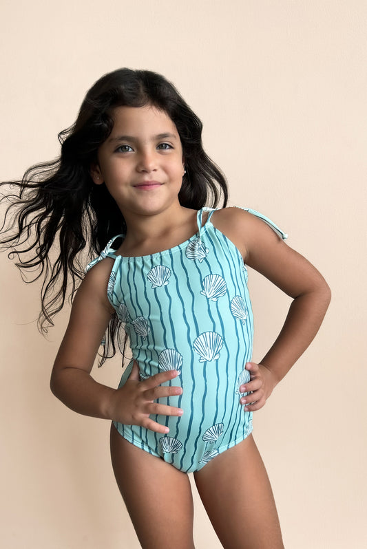 Coral One Piece con Tirantes Girl