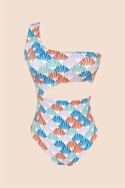Nácar One Piece Escote Asimetrico